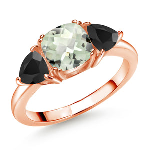 Prasiolite_5_Ring in 925 Rose Gold Plated Silver