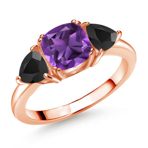 Amethyst - February_5_Ring in 925 Rose Gold Plated Silver