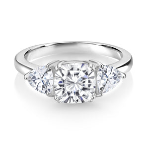 White Moissanite - April_5_Ring in 925 Sterling Silver