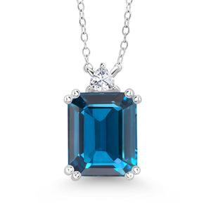 Topaz and Moissanite_Necklace in 925 Sterling Silver