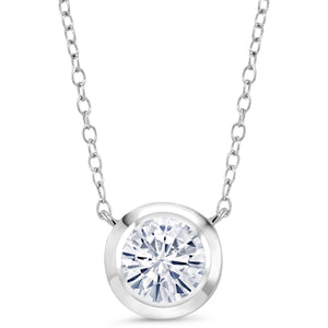 Moissanite - April_Necklace in 925 Sterling Silver