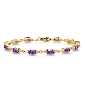 Amethyst - February_Bracelet in 925 Yellow Gold Plated Silver