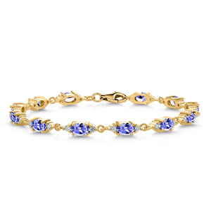 Tanzanite - December_Bracelet in 925 Yellow Gold Plated Silver