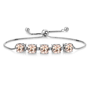 Morganite - October_Bracelet in 925 Sterling Silver