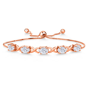 Moissanite_Bracelet in 925 Rose Gold Plated Silver
