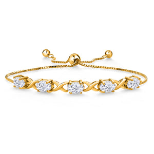 Moissanite_Bracelet in 925 Yellow Gold Plated Silver