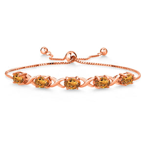 Madeira Citrine_Bracelet in 925 Rose Gold Plated Silver