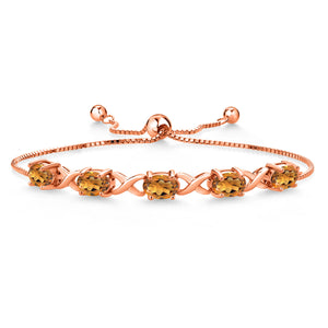 Madeira Citrine_Bracelet in 925 Rose Gold Plated Silver