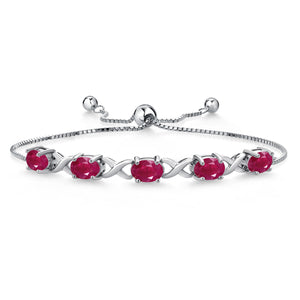 Ruby - July_Bracelet in 925 Sterling Silver