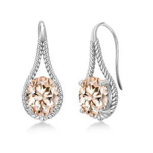 Morganite - October_Earrings in 925 Sterling Silver
