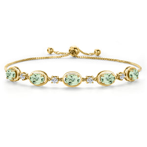 Prasiolite_Bracelet in 925 Yellow Gold Plated Silver