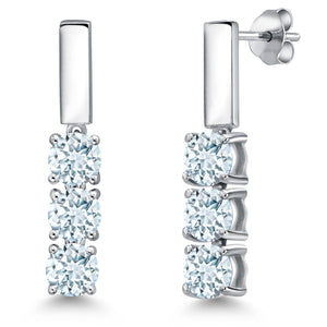 Aquamarine - March_Earrings in 925 Sterling Silver