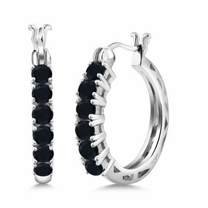 Onyx_925 Sterling Silver_Earrings in 925 Sterling Silver