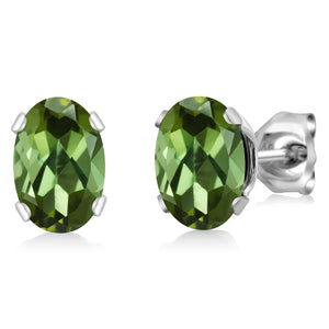 Green Tourmaline - October_Earrings in 925 Sterling Silver