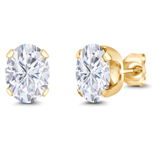 Faint Color (IJ)_Earrings in 925 Yellow Gold Plated Silver