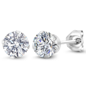 White Lab Grown Diamond - April_Earrings in 925 Sterling Silver