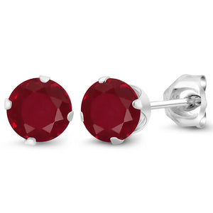 Ruby - July_Earrings in 925 Sterling Silver