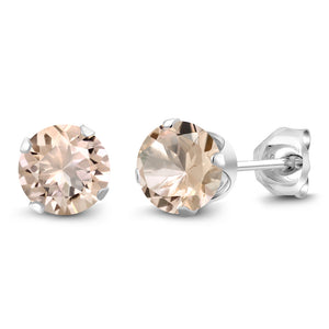 Morganite_Earrings in 925 Sterling Silver