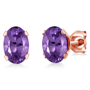 Amethyst - February_Earrings in Brass Gold Plated