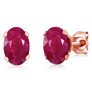Ruby - July_Earrings in Brass Gold Plated