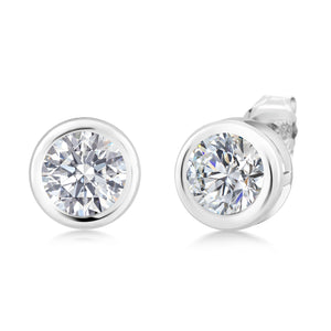 White Lab Grown Diamond - April_Earrings in 925 Sterling Silver