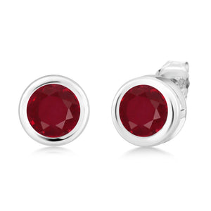 Ruby - July_Earrings in 925 Sterling Silver
