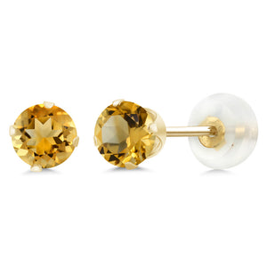 Citrine - November_Earrings in 10K Yellow Gold
