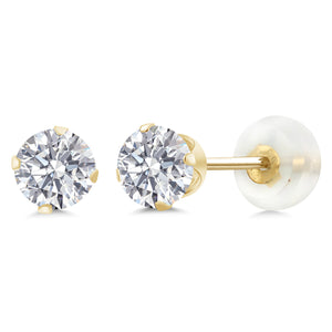 White Lab Grown Diamond - April_Earrings in 10K Yellow Gold