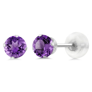 Amethyst - February_Earrings in 10K White Gold