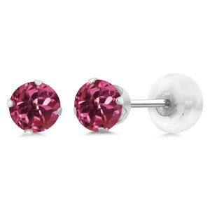 Pink Tourmaline - October_Earrings in 10K White Gold