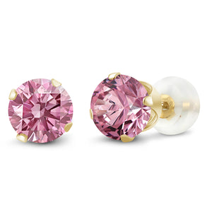 Pink_Earrings in 10K Yellow Gold