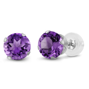 Amethyst - February_Earrings in 10K White Gold