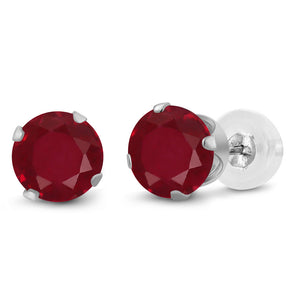 Ruby - July_Earrings in 10K White Gold