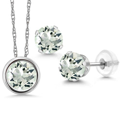Pendant Earrings Set in 14K White Gold