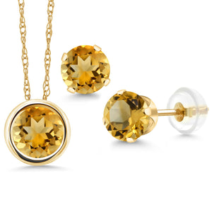 Pendant Earrings Set in 14K Yellow Gold