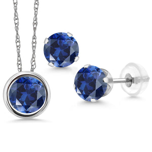 Pendant Earrings Set in 14K White Gold
