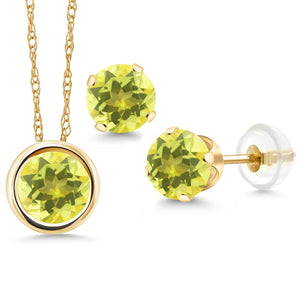 Pendant Earrings Set in 14K Yellow Gold