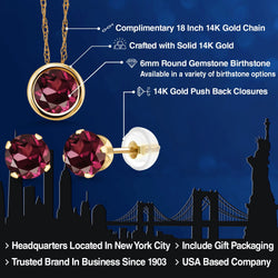 Pendant Earrings Set in 14K Yellow Gold