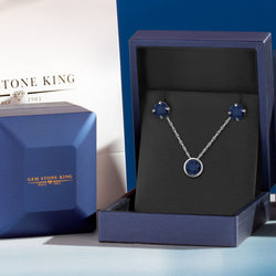 Pendant Earrings Set in 14K White Gold