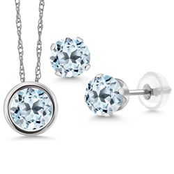 Pendant Earrings Set in 14K White Gold