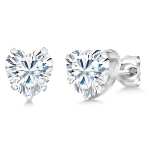 White Moissanite - April_Earrings in 925 Sterling Silver
