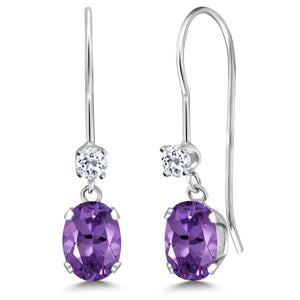Purple and White_Earrings in 14K White Gold