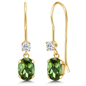 Green Tourmaline - October_Earrings in 14K Yellow Gold