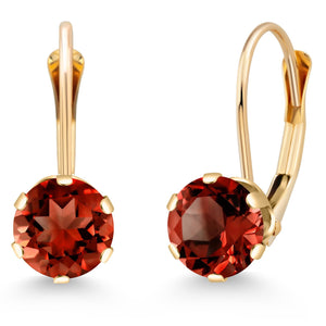 Red_Earrings in 14K Yellow Gold