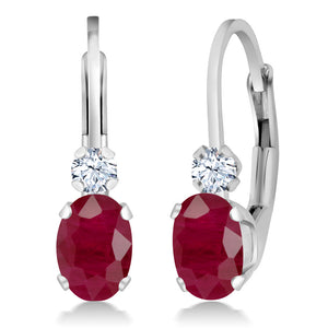 Ruby - July_Earrings in 925 Sterling Silver