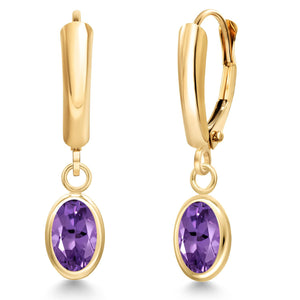 Amethyst - February_Earrings in 14K Yellow Gold