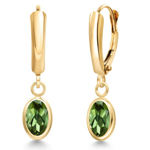 Green Tourmaline - October_Earrings in 14K Yellow Gold
