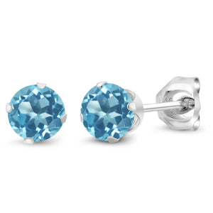 Swiss Blue Topaz_Earrings in 925 Sterling Silver