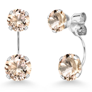 Morganite - October_Earrings in 14K White Gold