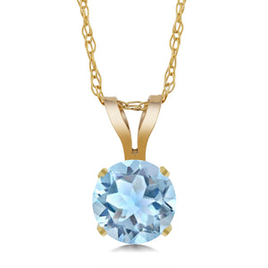 Sky Blue Topaz - November_Yellow Gold_Pendant in Yellow Gold
